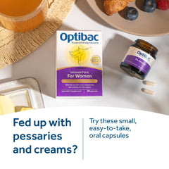 OptiBac vaginal health packaging highlighting balance and comfort