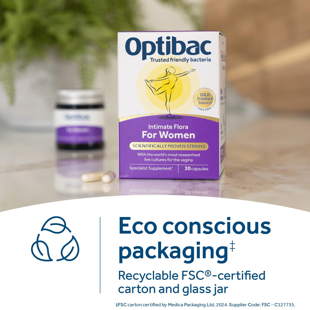 OptiBac women's flora balance illustration focusing on natural balance