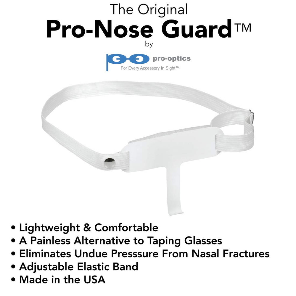 Optic Shop Pro Nose Guard's lightweight plastic hook suspends glasses above the bridge for stability.