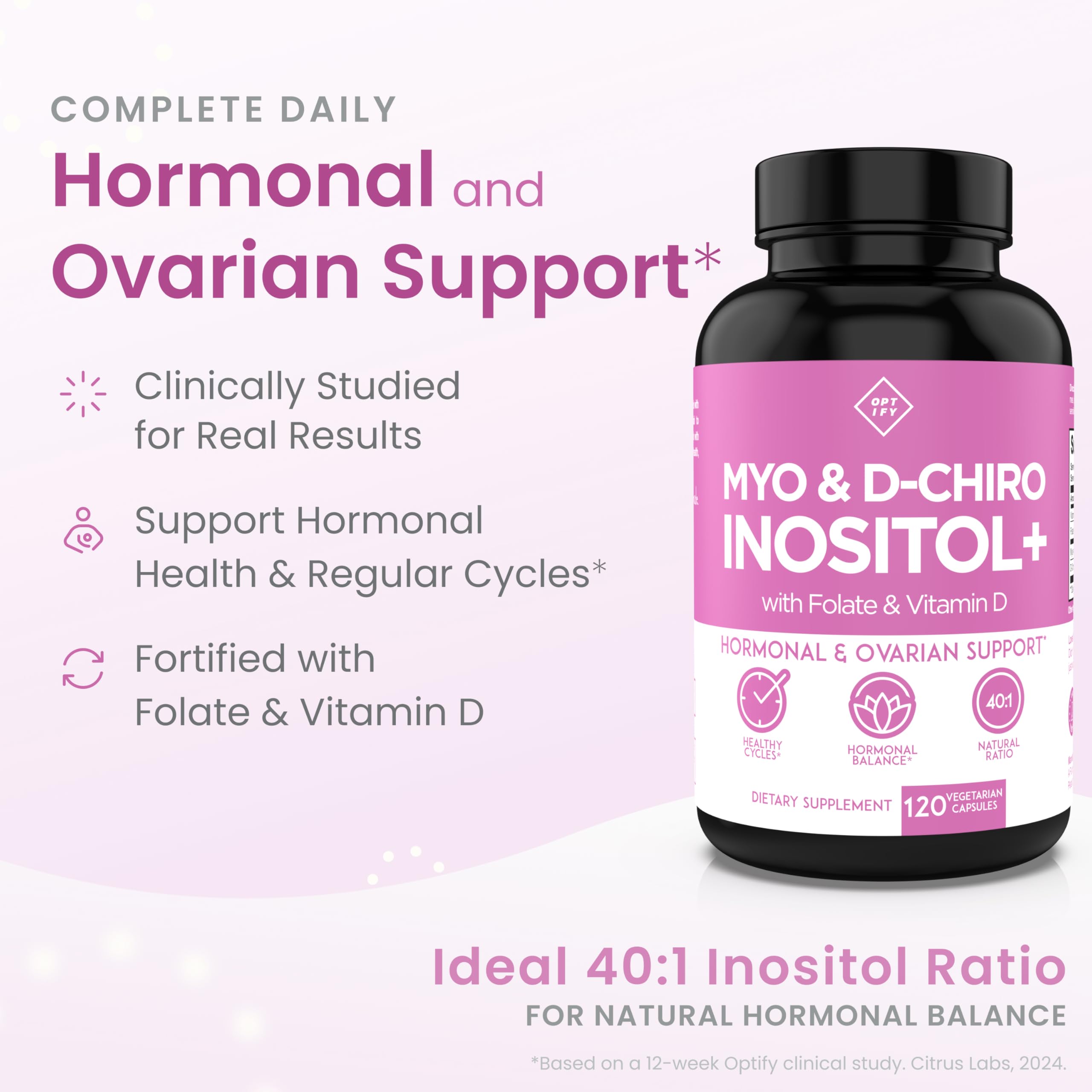 Optify capsules close-up illustrating daily dosage for regular cycles.