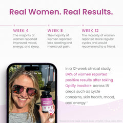 Optify Inositol powder dissolving in water to show flavorless blend.