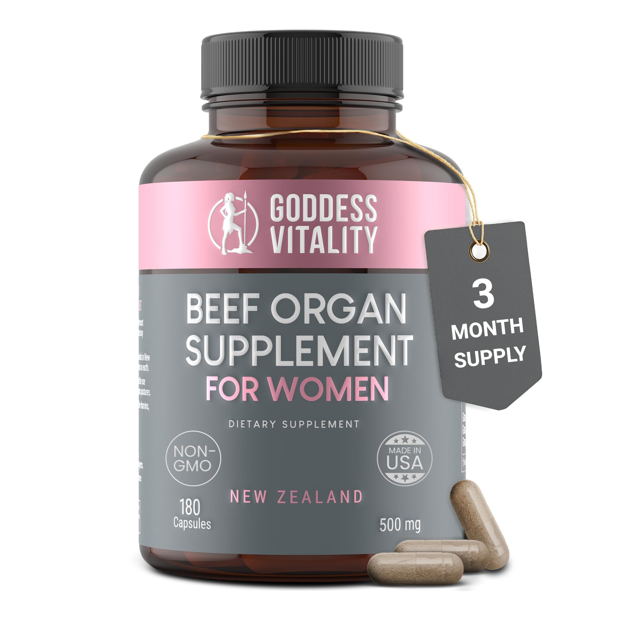 Optimal Carnivore beef organ ovary capsule close-up supporting cycle balance and natural energy.