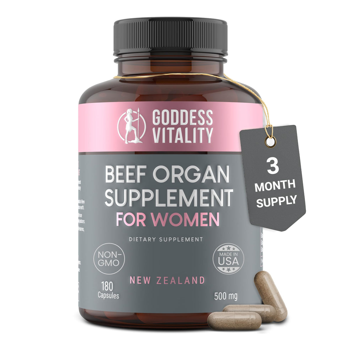 Optimal Carnivore beef organ ovary capsule close-up supporting cycle balance and natural energy.