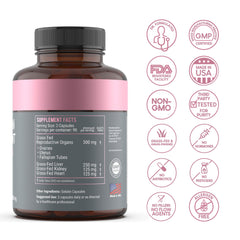Optimal Carnivore beef organ uterus capsule promoting reproductive wellness and steady mood support.
