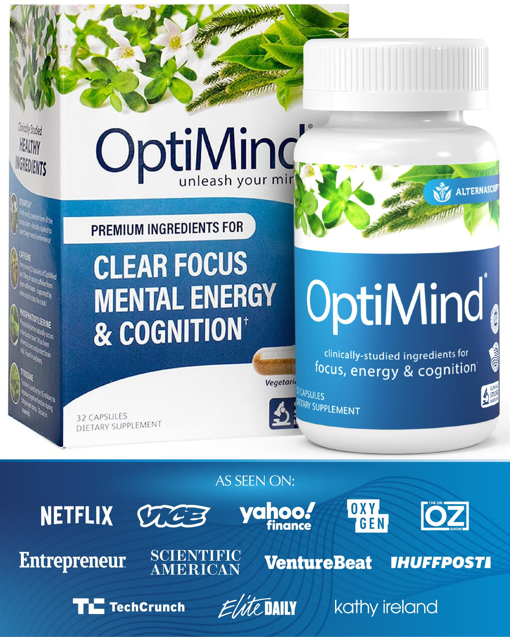 Optimind label close-up shows non-GMO formula.