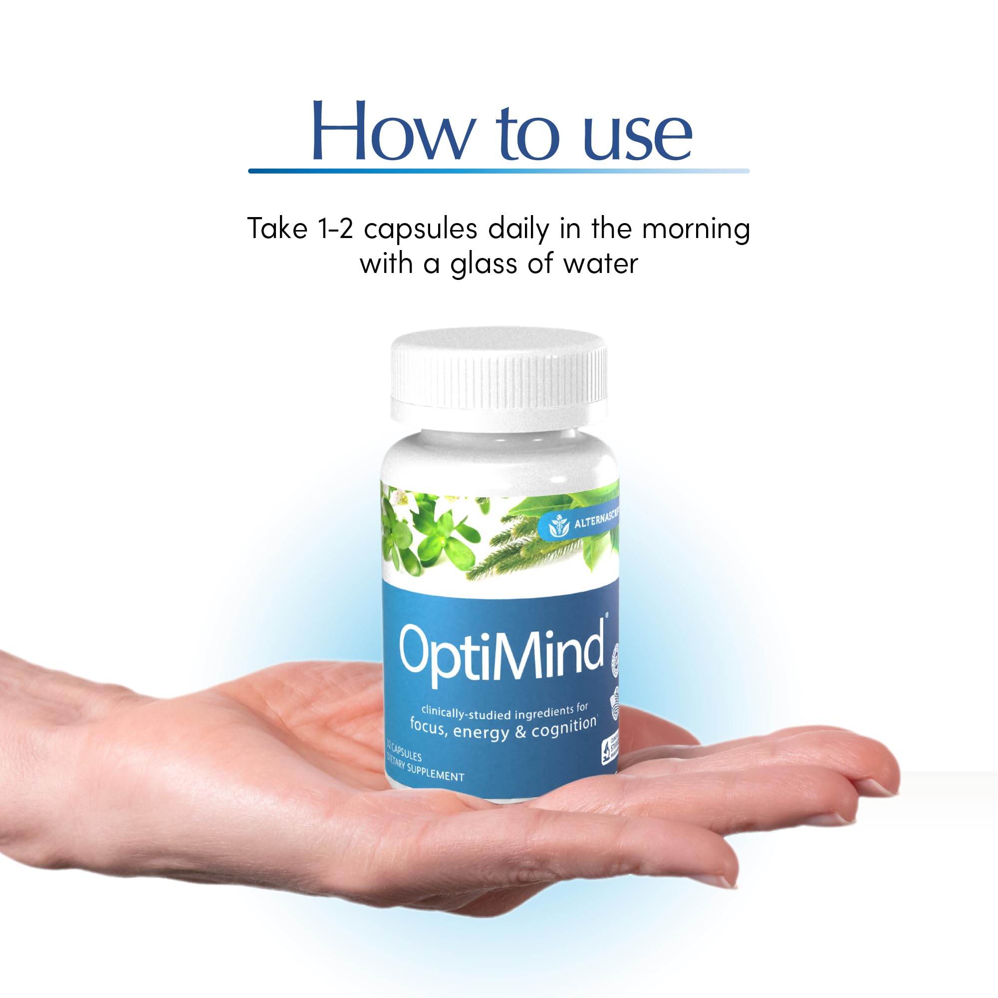 Optimind packaging box signals trusted brain health.