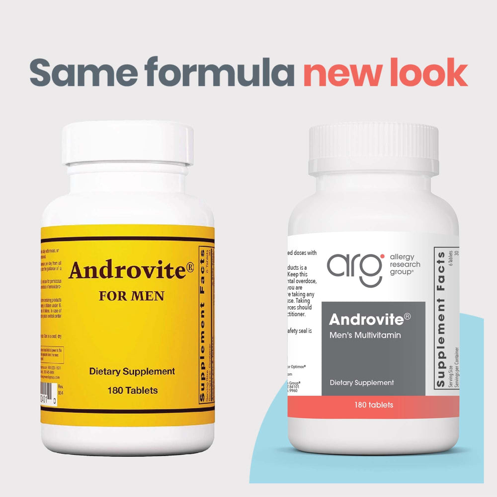 Optimox Androvite for Men tablets closeup emphasizing a multimineral and multivitamin profile for men.