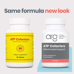 Optimox ATP Cofactors tablets close-up highlights riboflavin and niacin content.