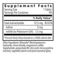 Label detail of Optimox Iodoral 12.5 mg, emphasizing purity and allergen-free claims.