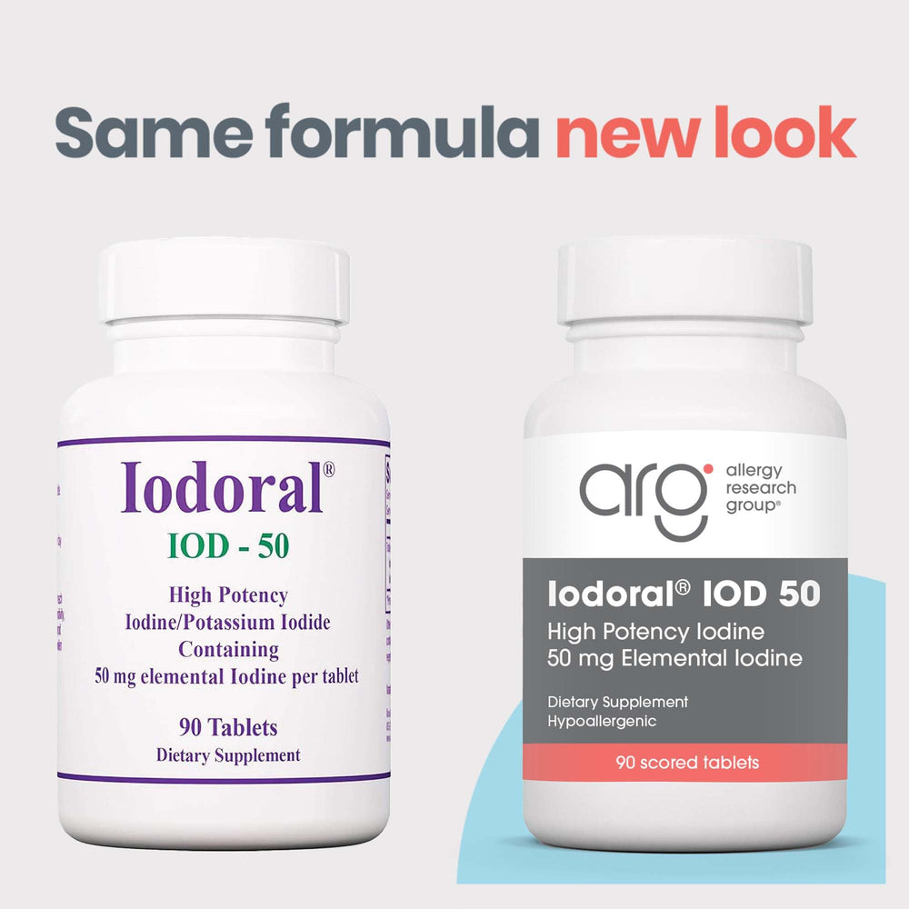 Close-up of Optimox Iodoral 50 mg tablets for easy daily intake.