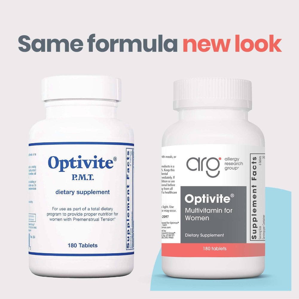 Optivite PMS tablets closeup illustrating easy to swallow form