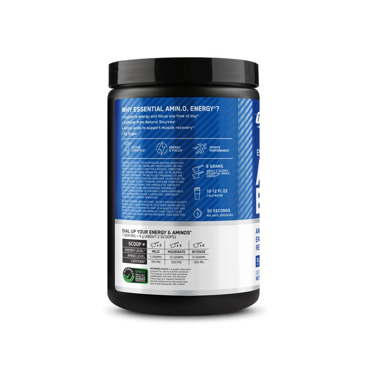 Optimum Nutrition Amino Energy pre-workout mixer ready to blend with water