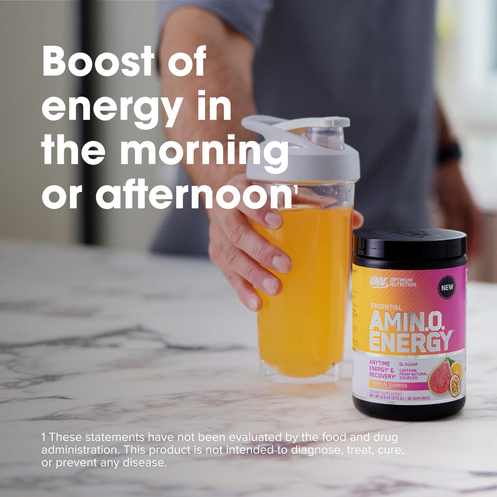 Optimum Nutrition Amino Energy is an anytime option for morning, afternoon, or gym sessions.