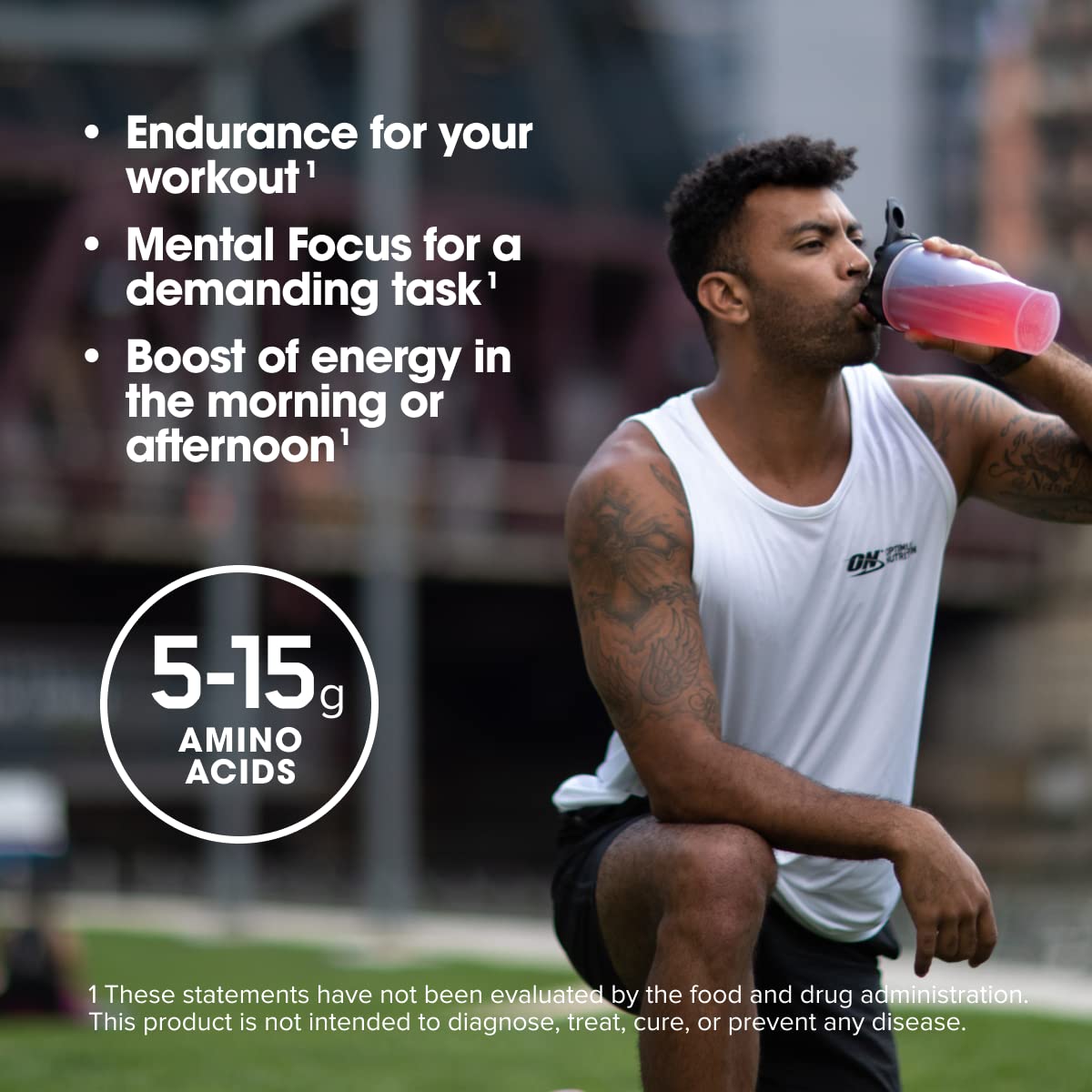 Optimum Nutrition Amino Energy BCA blend icon highlights recovery support.