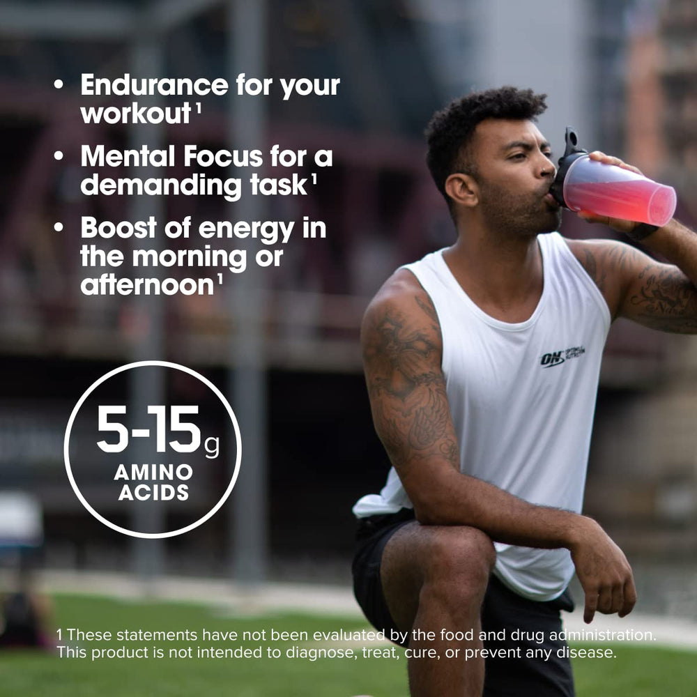 Optimum Nutrition Amino Energy BCA blend icon highlights recovery support.