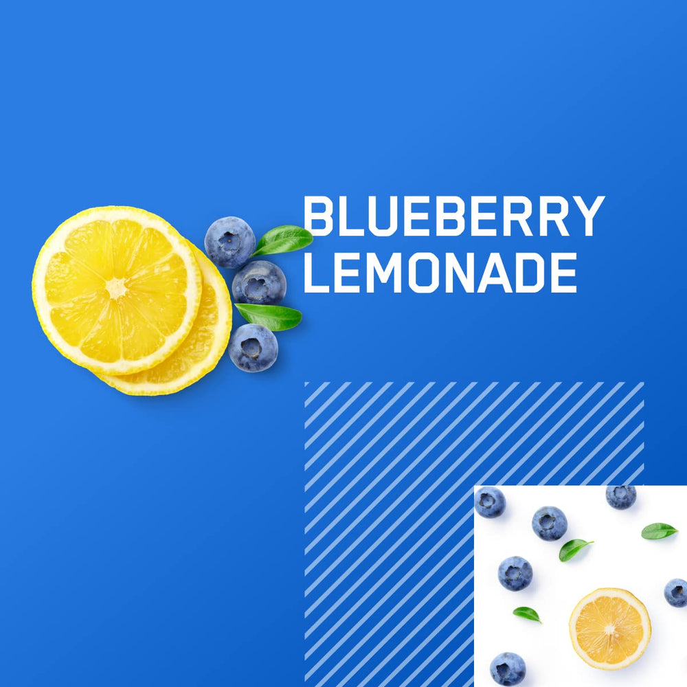 Amino Energy blueberry lemonade tub; ready-to-mix powder for quick energy and focus