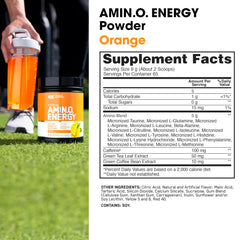 Close-up of Optimum Nutrition Amino Energy green tea caffeine blend