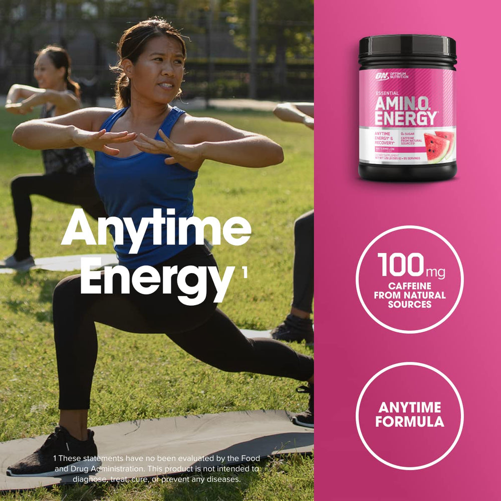 Optimum Nutrition Amino Energy ingredients blend close-up showing amino acids and caffeine