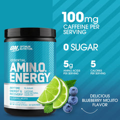 Optimum Nutrition Amino Energy measuring-scoop; supports precise dosing for pre-workout use.