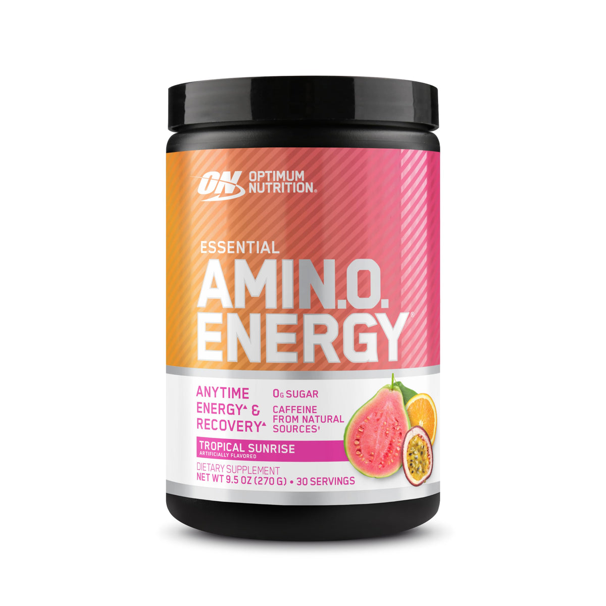 Optimum Nutrition Amino Energy Tropical Sunrise can delivers a refreshing energy boost before workouts.