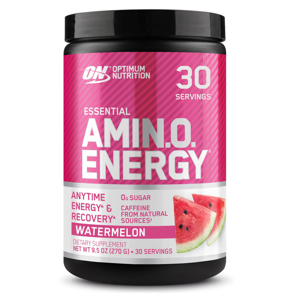 Optimum Nutrition Amino Energy Watermelon tub front for clean energy before workouts