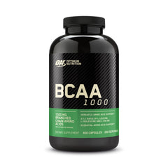 Optimum Nutrition BCAA 1000 capsules bottle front for easy post-workout support.