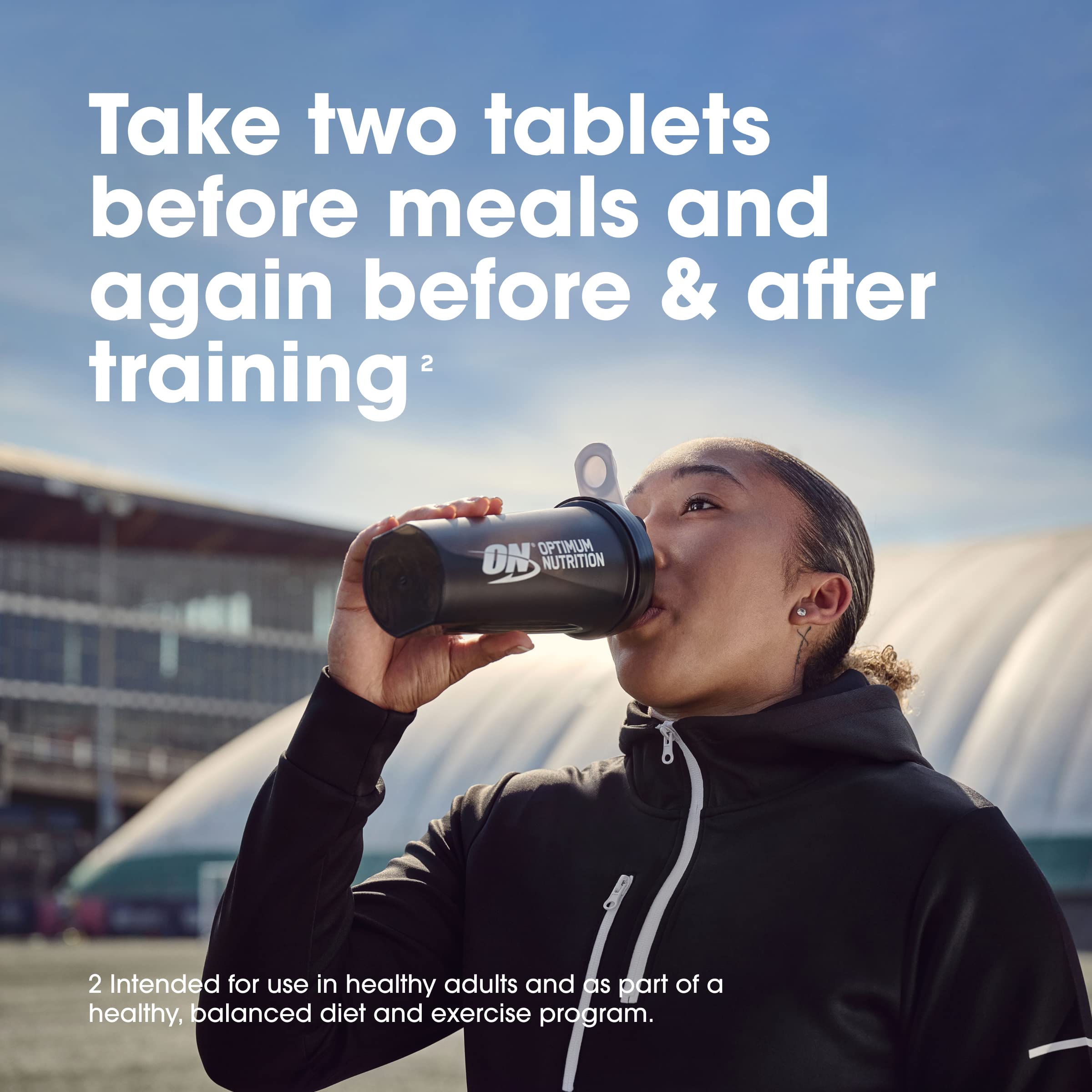 Optimum Nutrition BCAA 1000 capsules pouring out for convenient workout dosing.