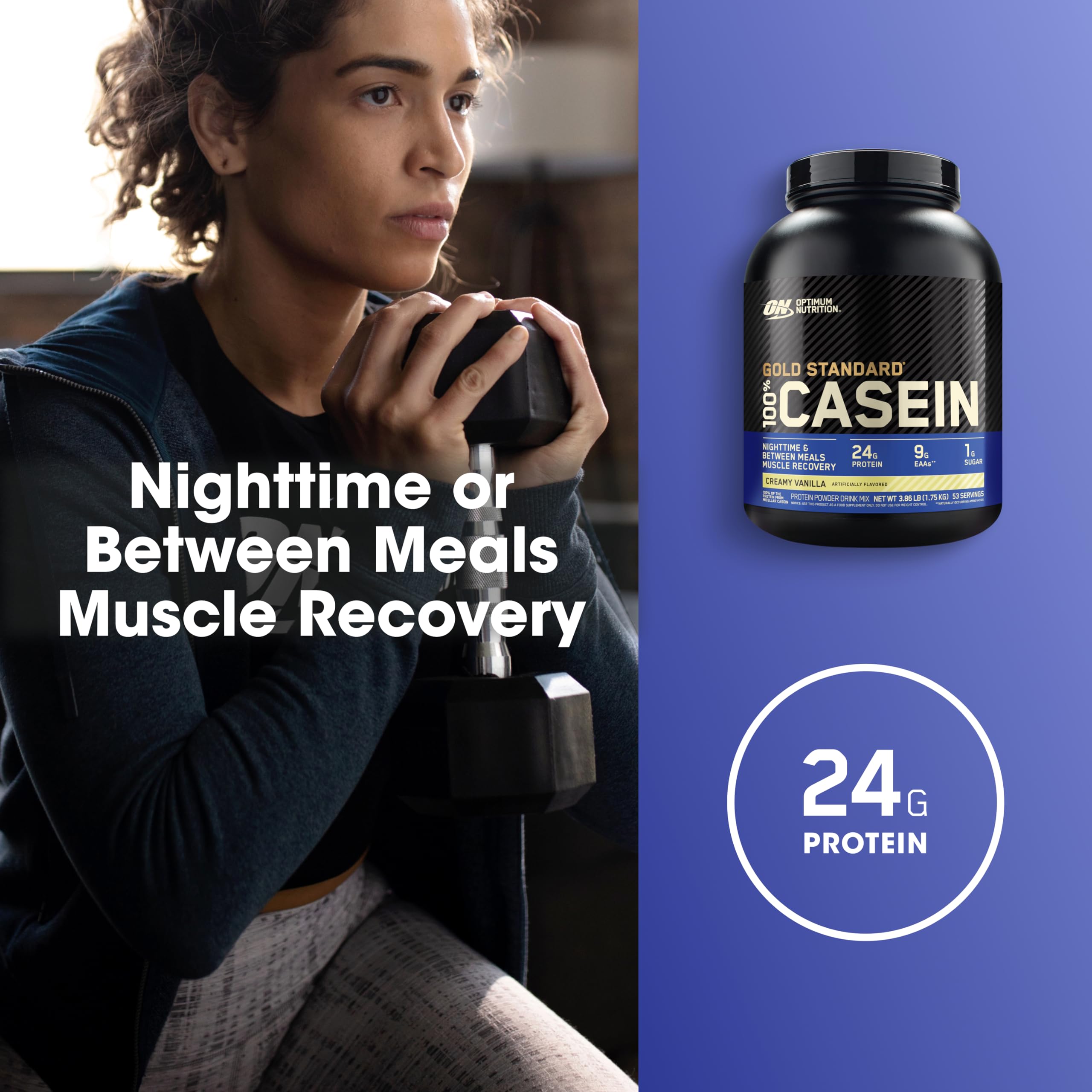 Gold Standard micellar casein shaker cup ready for bedtime shake