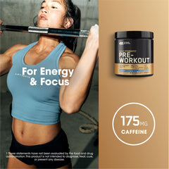 Optimum Nutrition label close-up showing caffeine and creatine content