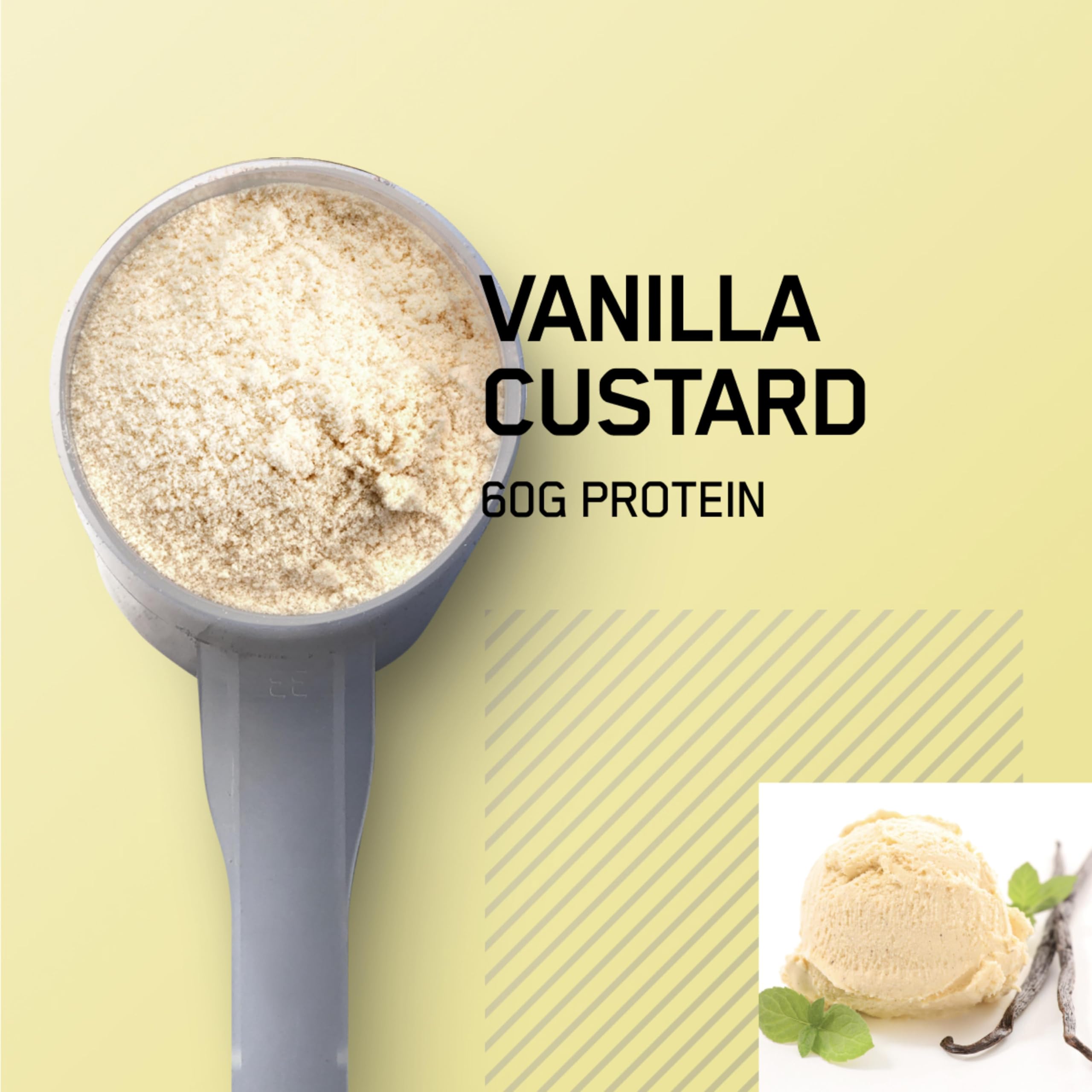 Optimum Nutrition Pro Gainer protein scoop on counter for high-protein between meals