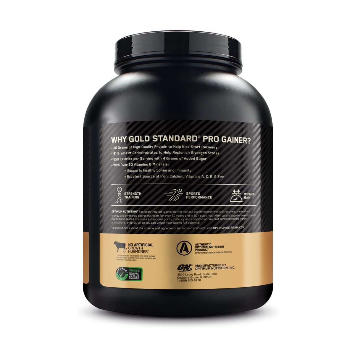 Optimum Nutrition GS Pro Gainer in gym setting with shaker