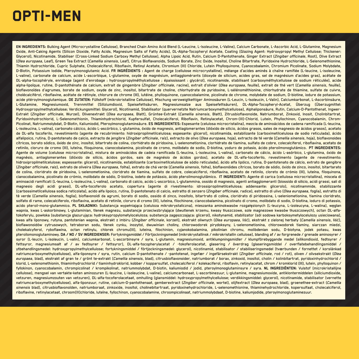 Opti-Men box and tablets displayed in retail setup