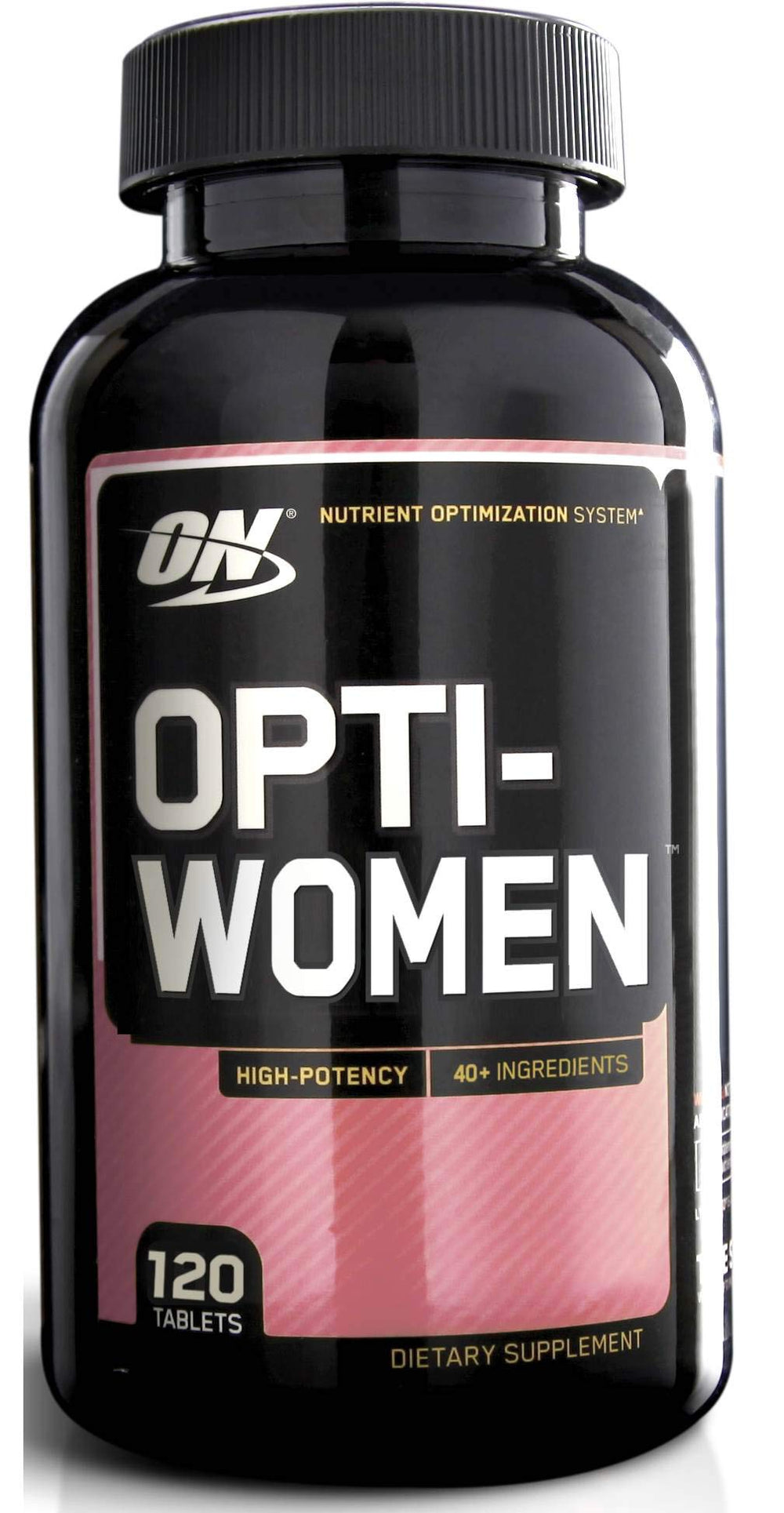 Optimum Nutrition Opti-Women bottle with 120-count multivitamin for daily wellness