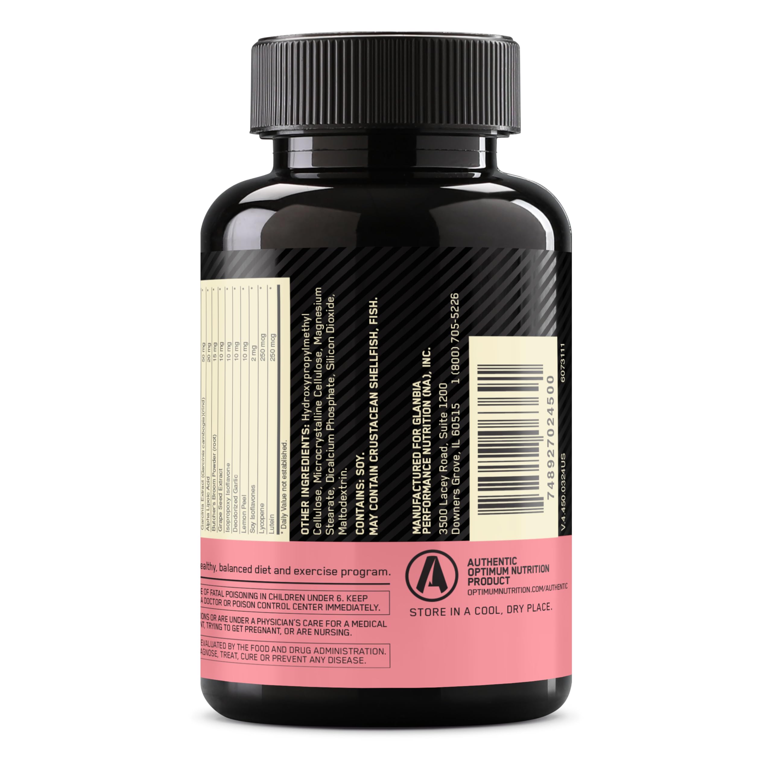 Opti-Women bottle with nutrition panel showing 23 vitamins and minerals.