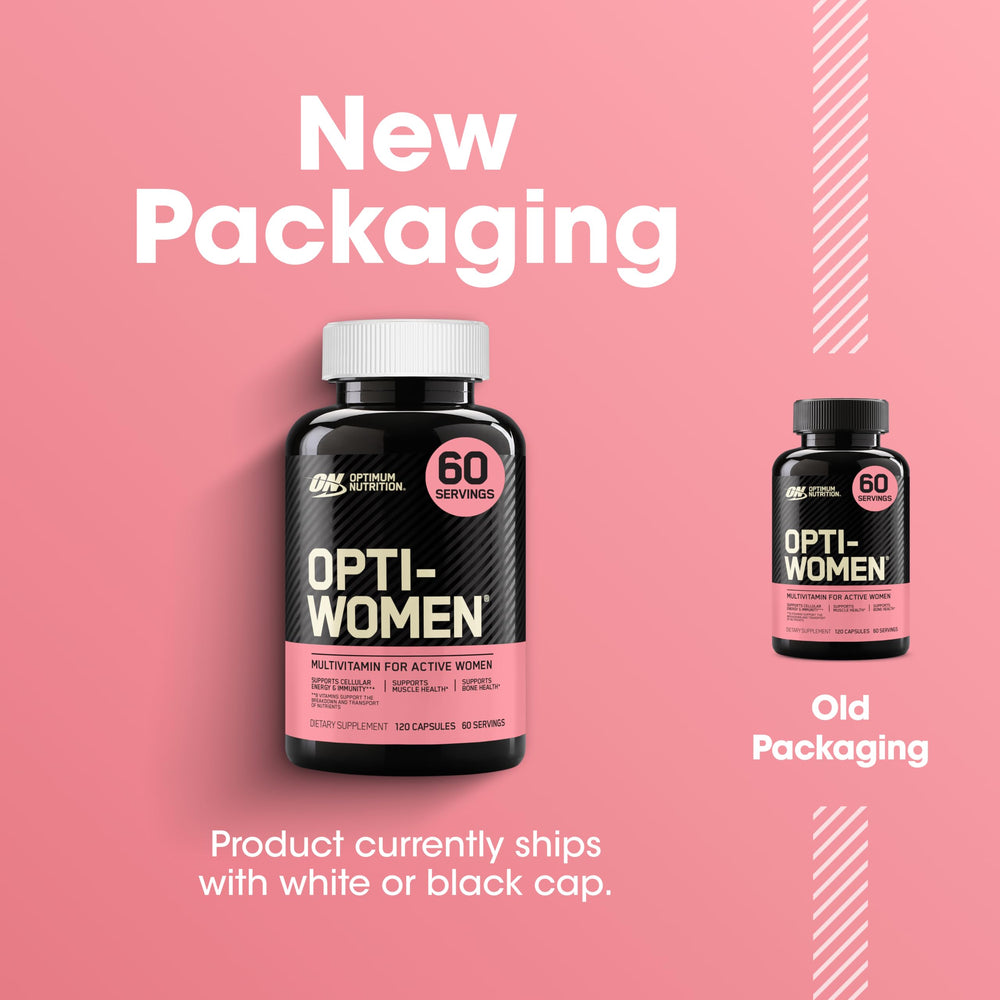 Optimum Nutrition Opti-Women tablets closeup highlighting essential nutrients.
