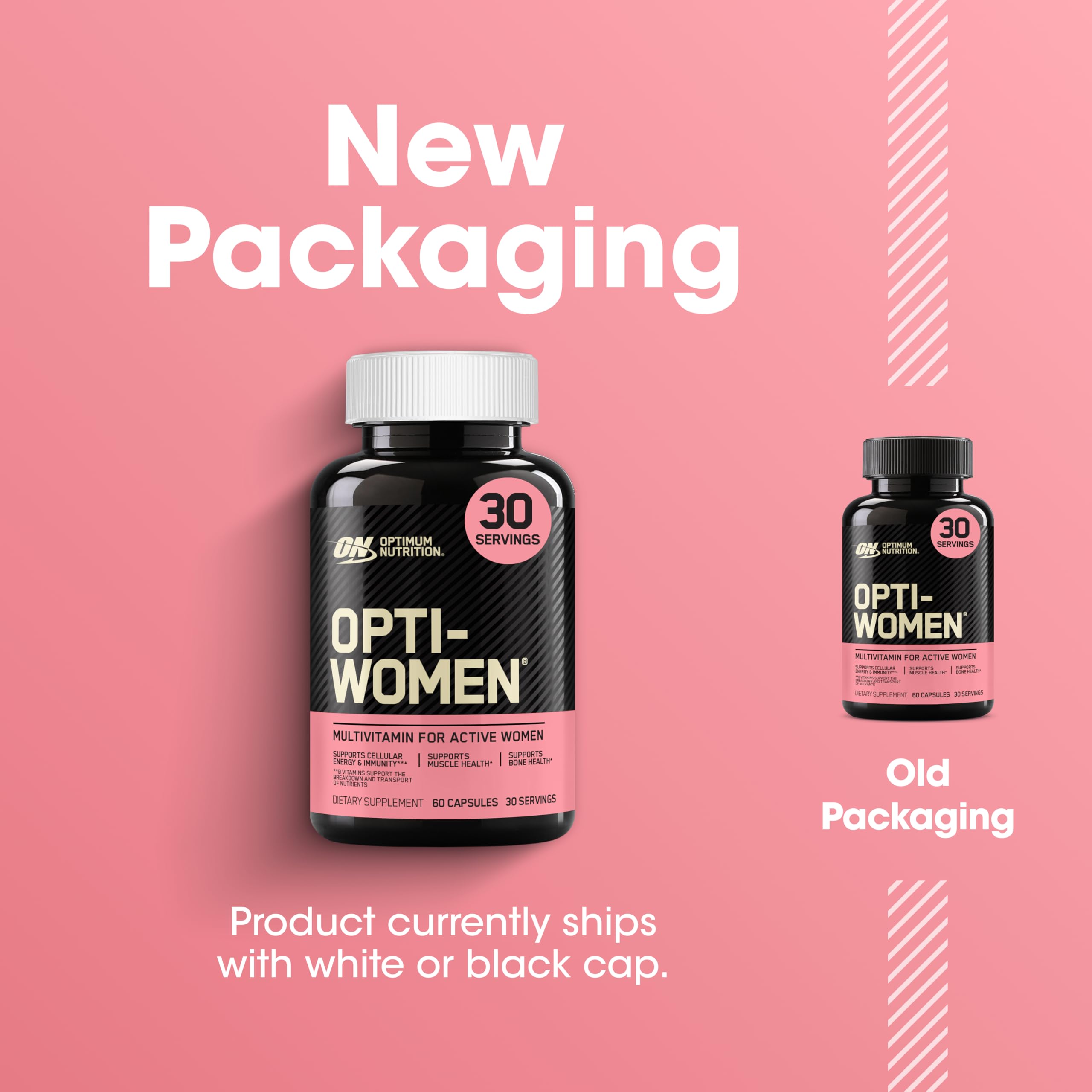 Close-up of Opti-Women tablets indicating daily two-tablet serving.