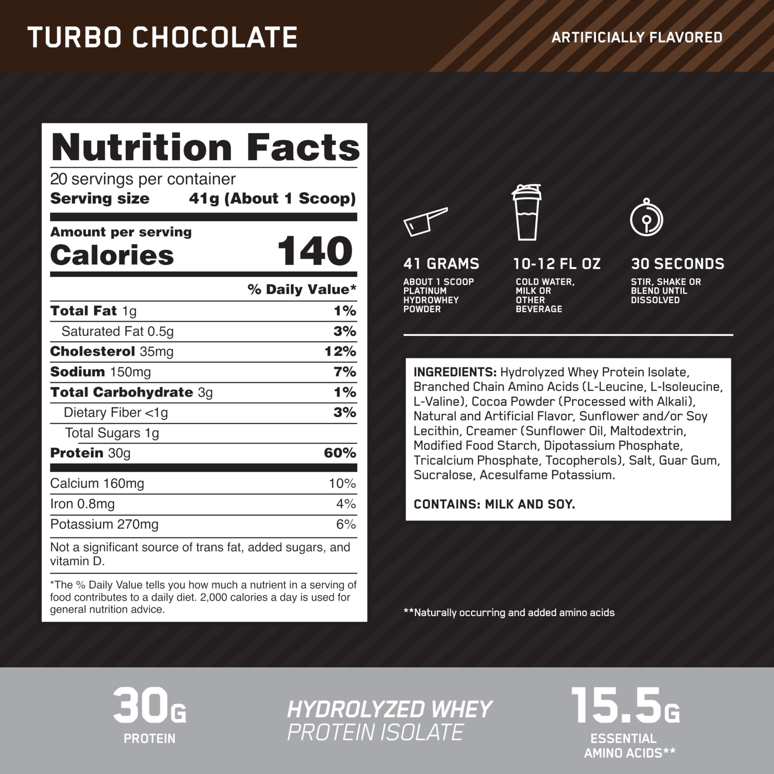 Optimum Nutrition Platinum Hydrowhey shake ready after training