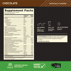 Optimum Nutrition Serious Mass 2-scoop serve emphasizes calories per portion