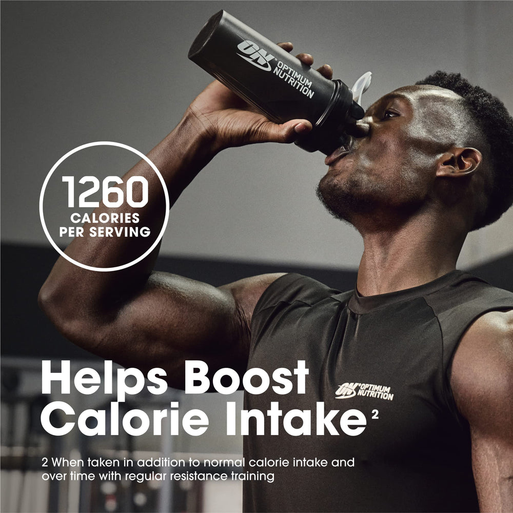 Optimum Nutrition Serious Mass mixed with milk creates creamy weight gain shake