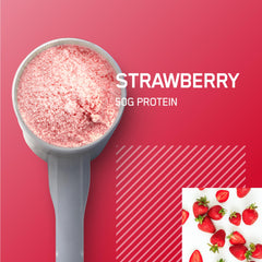 Optimum Nutrition Serious Mass strawberry shake in a glass, smooth and post-workout ready.