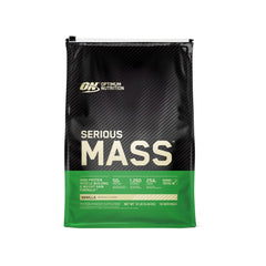 Optimum Nutrition Serious Mass vanilla tub front view, high-calorie mass gain potential