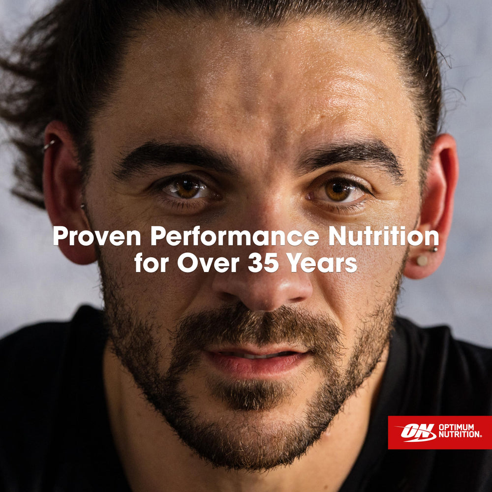 Optimum Nutrition strawberry flavor powder ideal for tasty post-workout boosts.