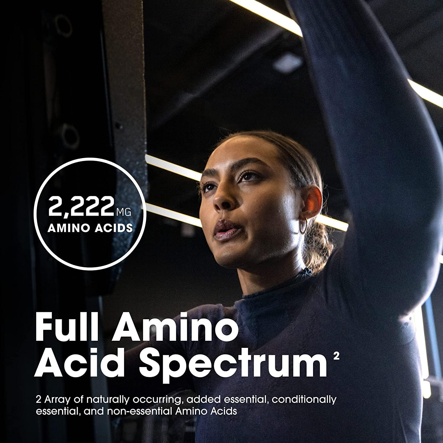 Optimum Nutrition Superior Amino 2222 tablets packaging box signals quality and clear dosage.