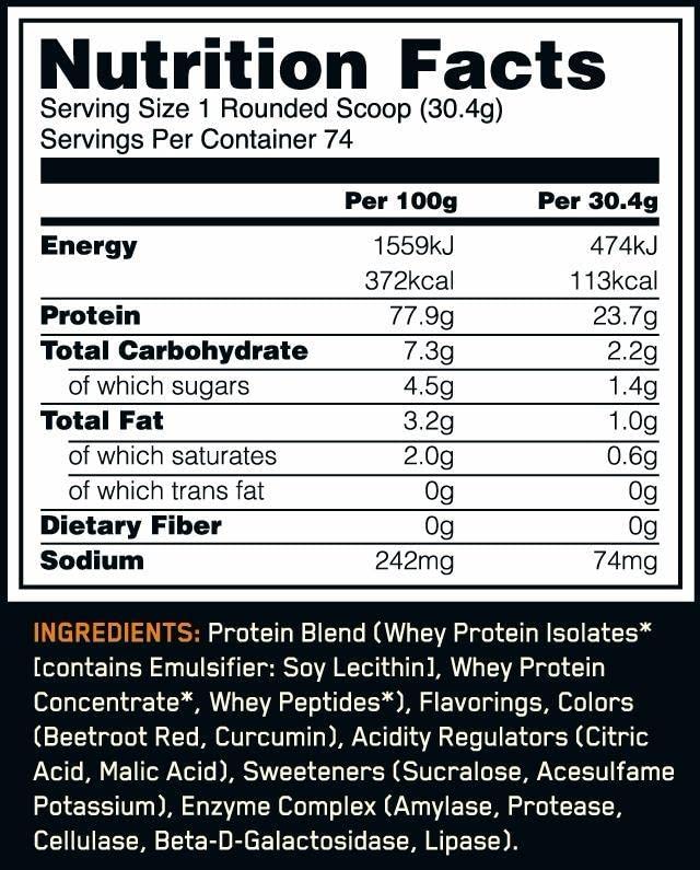 Whey protein scoop beside canister ready for a post-workout serving