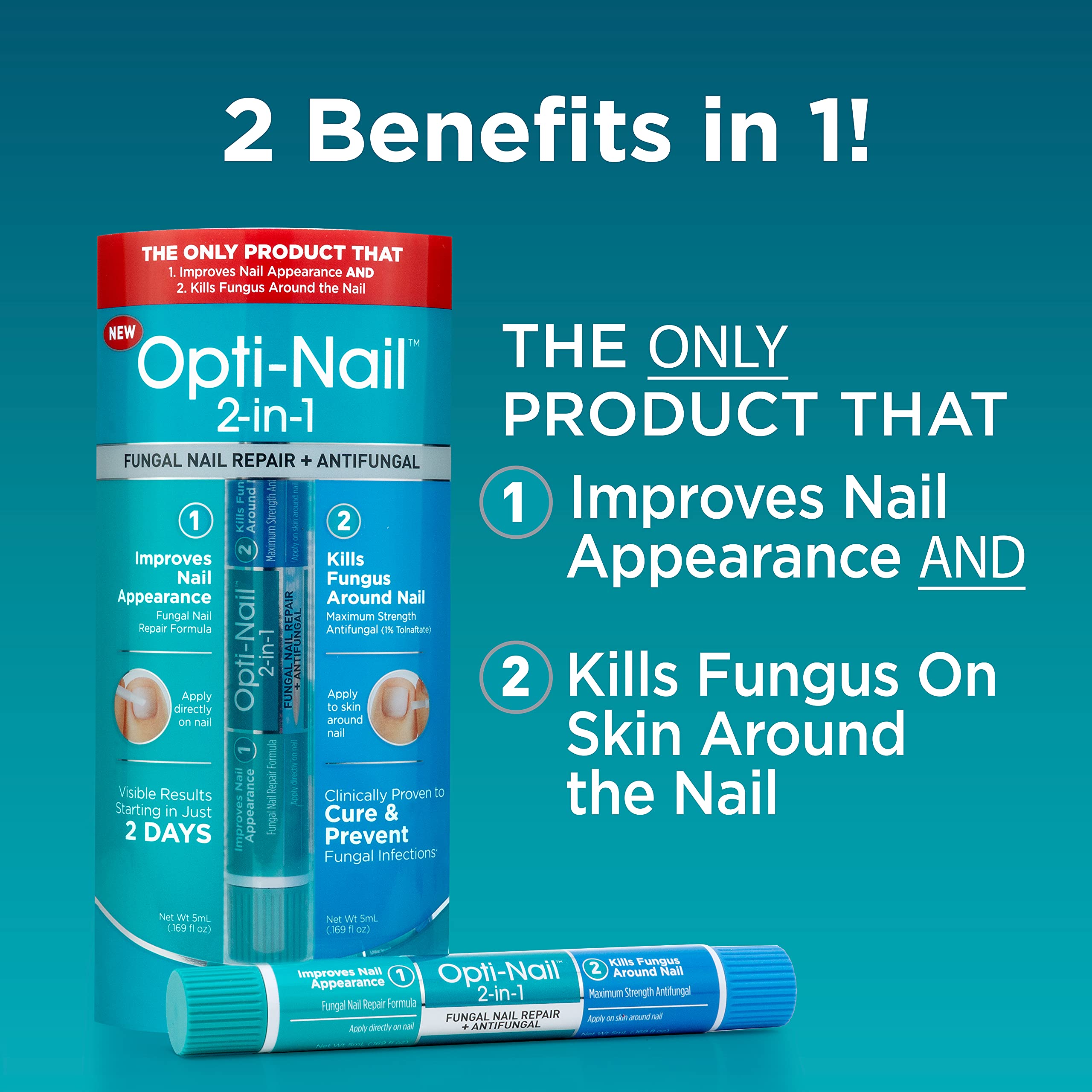 Opti-Nail 2 en 1: uñas descoloridas mejoran su apariencia.