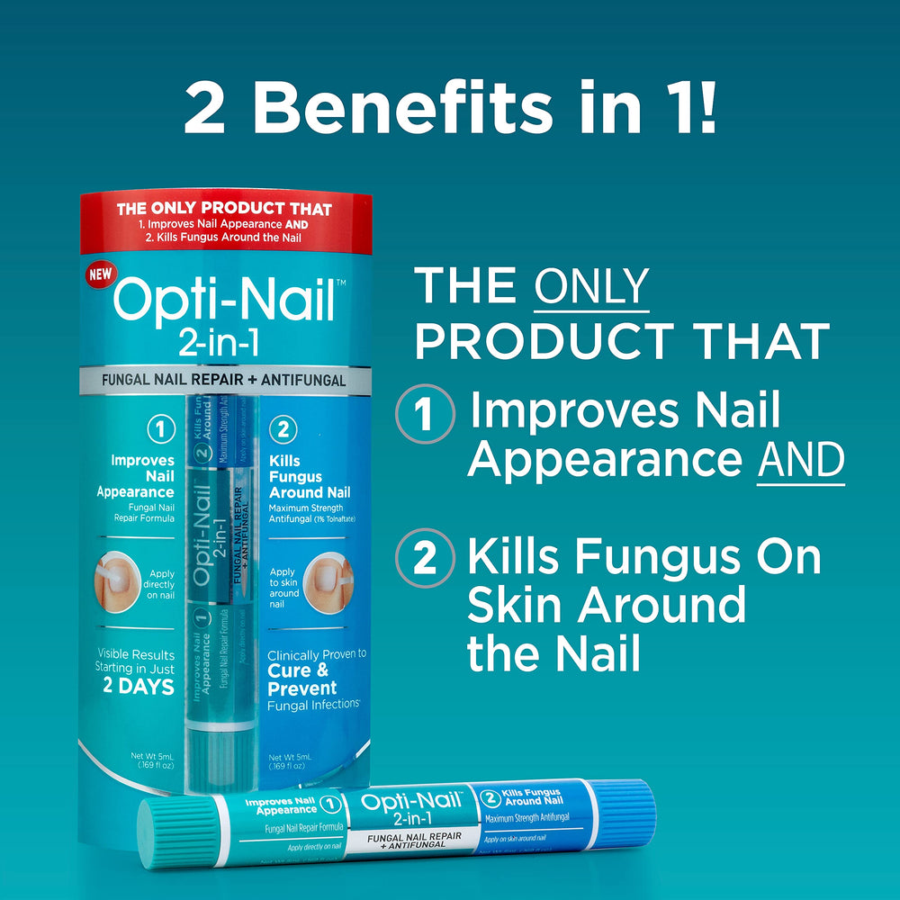 Opti-Nail 2 en 1: uñas descoloridas mejoran su apariencia.