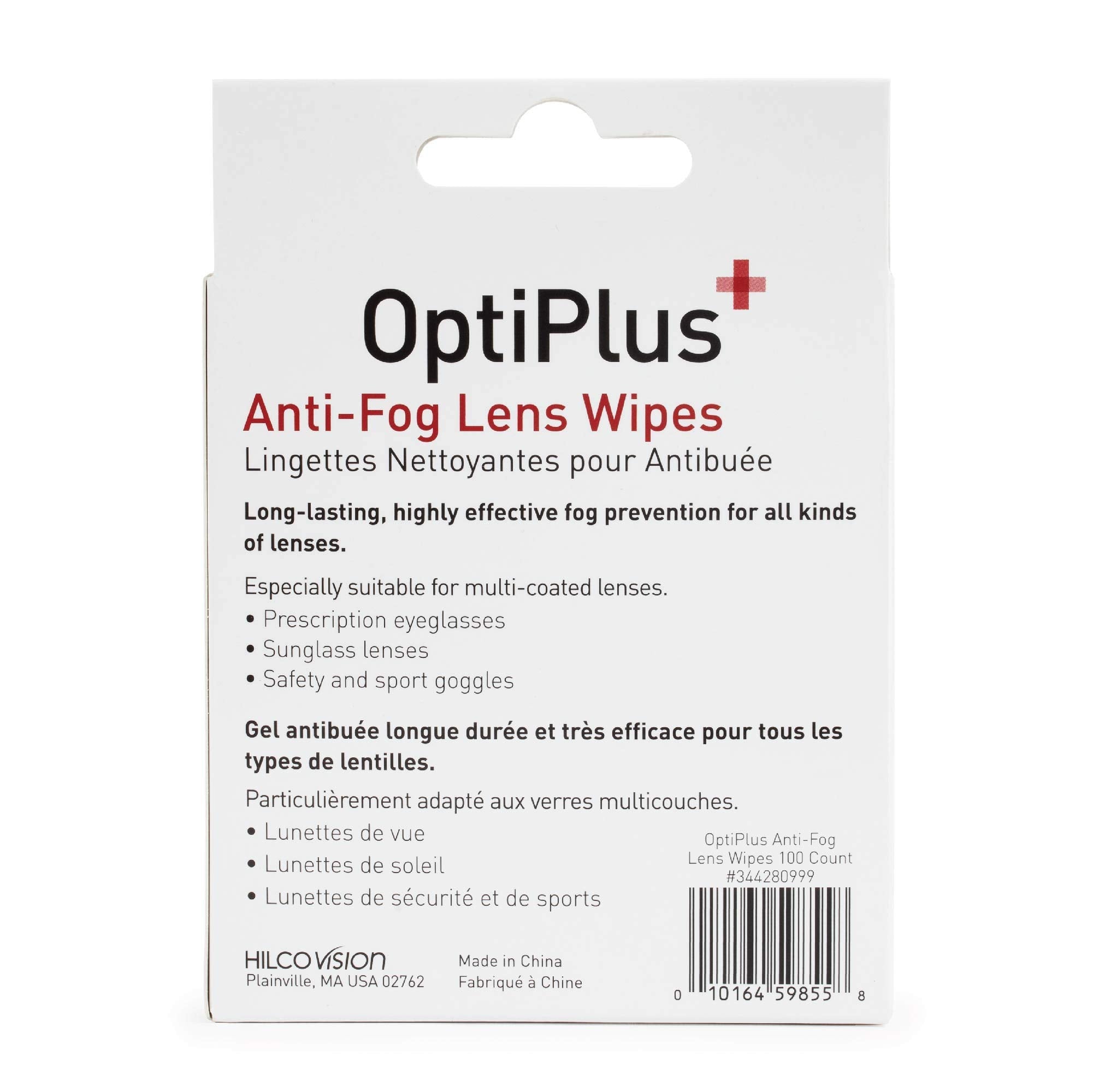 OptiPlus pre-moistened lens wipes for sunglasses provide gentle, safe cleaning