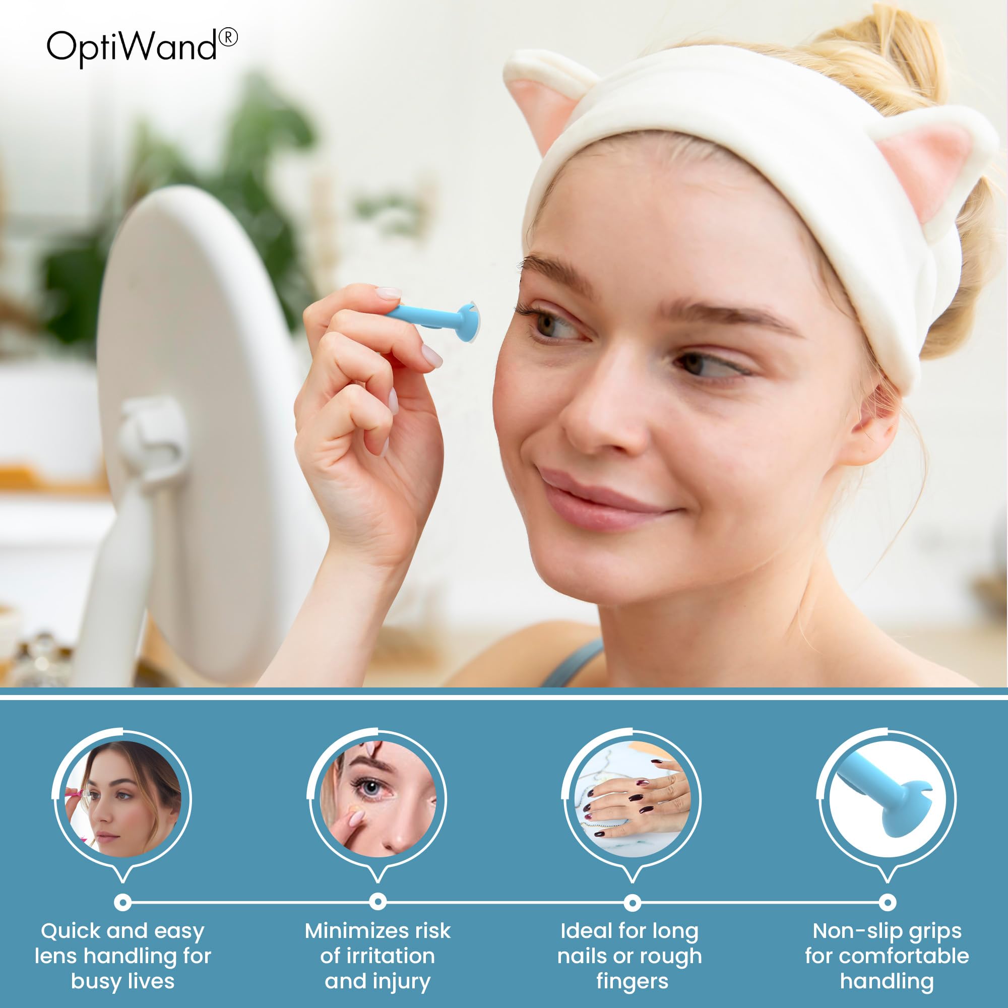 OptiWand portable tool keeps lens care ready in your bag during travel.