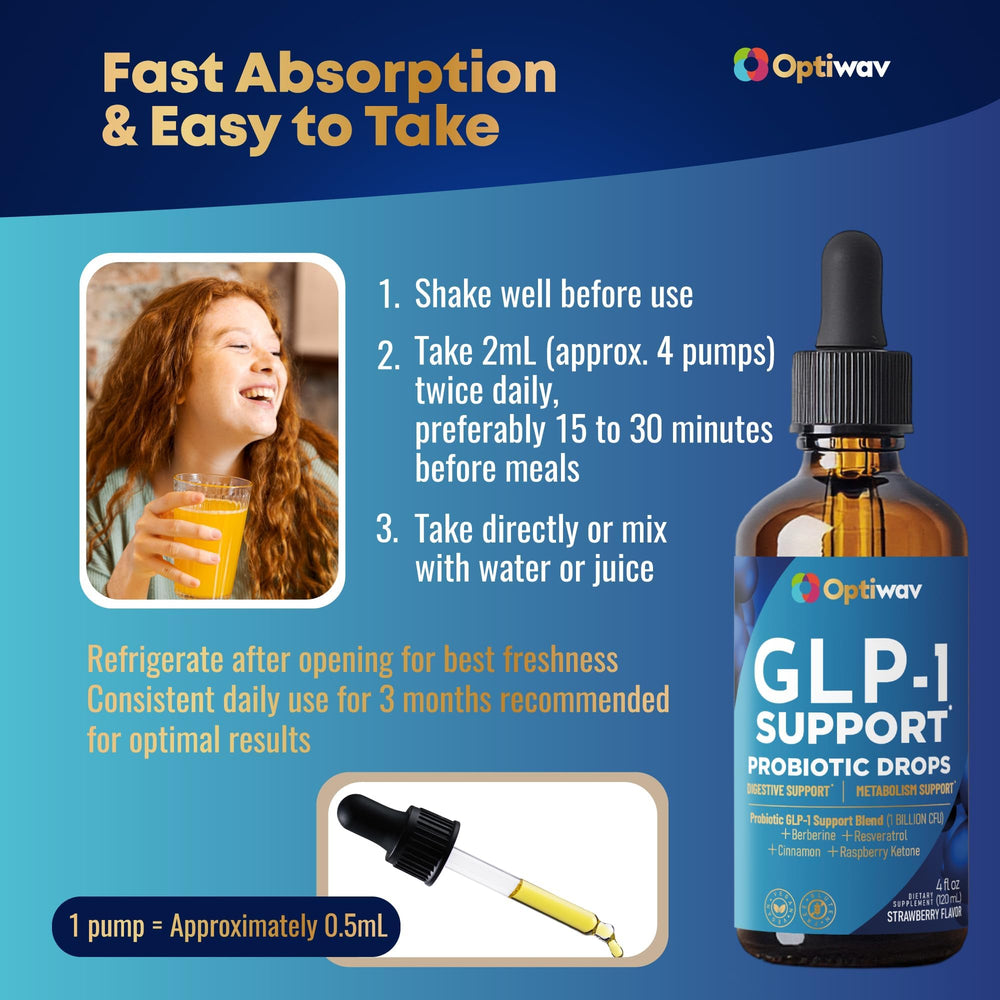 OptiWav GLP-1 Support digestive balance scene suggesting energy regulation benefits