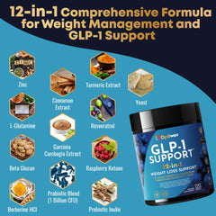 Optiwav GLP-1 Support label showing clean, vegan formula.
